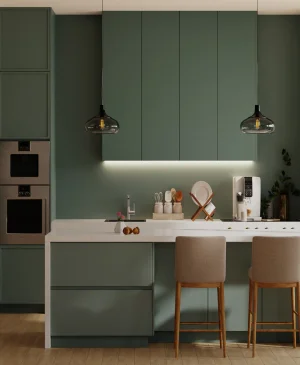 PU modular kitchen finish