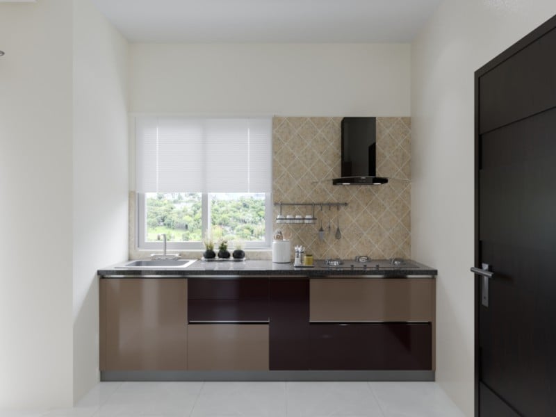 Smart Straight Line Kitchen Neutral Modern